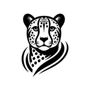 猎豹简约黑白线条头像