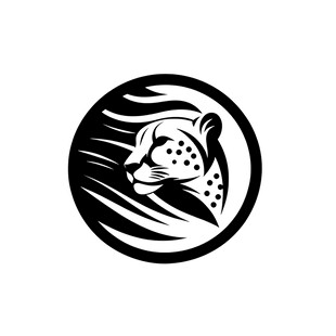 猎豹圆形黑白风格标志