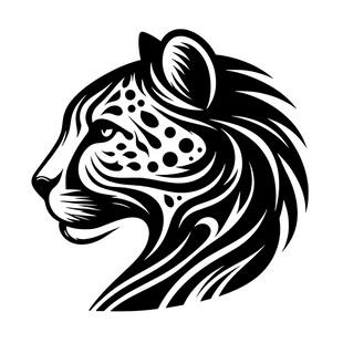 豹头轮廓艺术图案