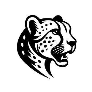 猎豹头部黑白简约标志