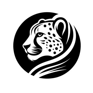 猎豹简约黑白圆形标志