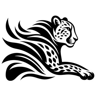 猎豹图动感线条设计