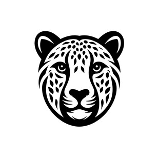 简约豹头图案设计