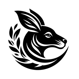 简约风格兔子头部装饰图案