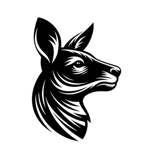 简约风格鹿头黑白图案