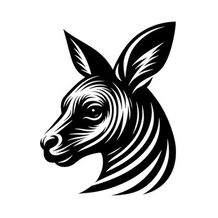 斑马头像黑白简约图案