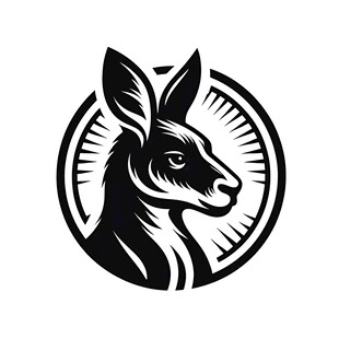 袋鼠简约标志设计