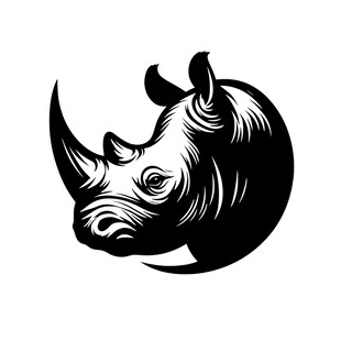 犀牛头像图标设计