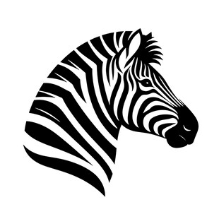斑马头部黑白简约图案