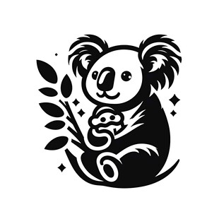 考拉抱果插画图案