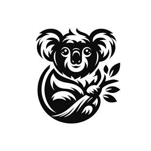 考拉抱枝图案设计