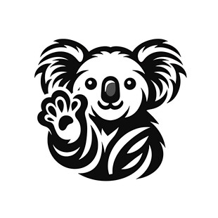 卡通考拉挥手形象