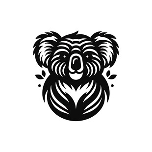 考拉简约黑白艺术图案