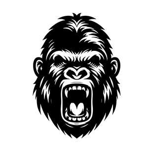 咆哮的大猩猩头像