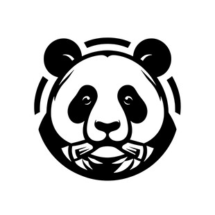 熊猫吃竹简约图标