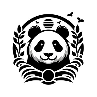 熊猫徽章图案设计