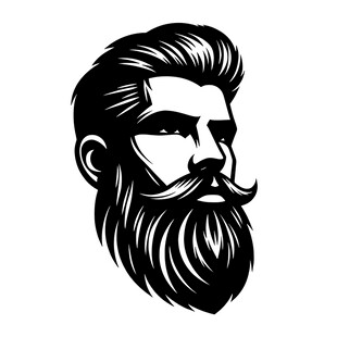 复古风格男士胡须头像