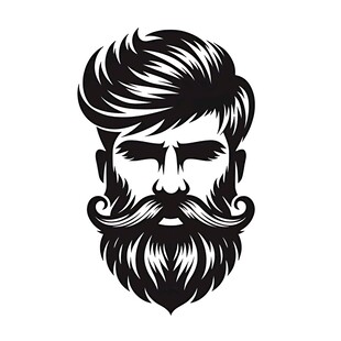 复古风格男士胡须发型头像
