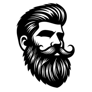 复古风格胡须男士头像