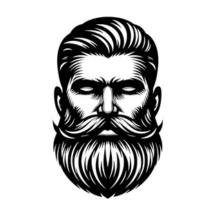 复古风格男士胡须头像