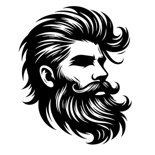 个性胡须男士头像插画