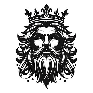 头戴皇冠的威严男子头像