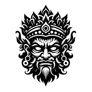 神秘威严的传统面具图案