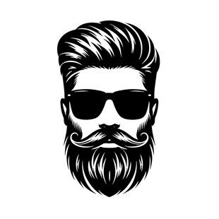 时尚型男胡须墨镜头像