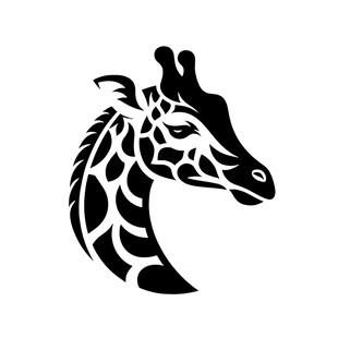 长颈鹿黑白轮廓图案