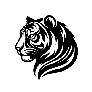 简约老虎头部矢量图案
