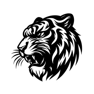 咆哮的虎首图案