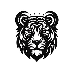 简约老虎头像标志设计