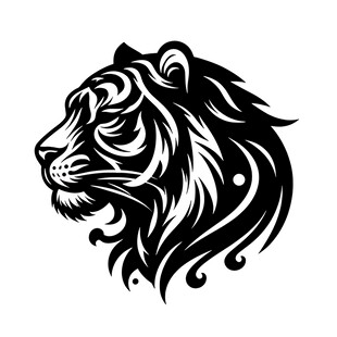 老虎头像简约艺术图案