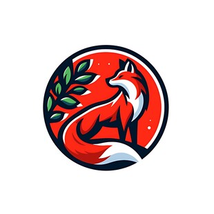 狐狸圆形标志设计