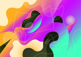 梦幻多彩抽象流体图案