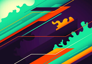 动感炫彩抽象线条艺术图