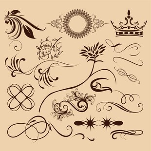 复古装饰花纹设计元素