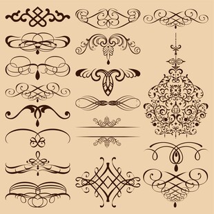 复古装饰花纹设计素材