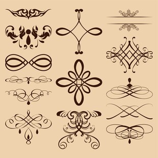 复古装饰花纹图案集合