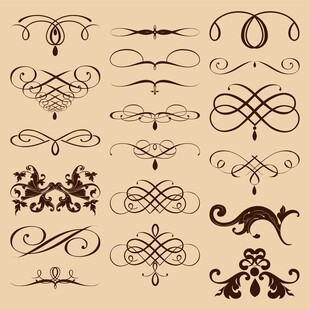 复古装饰性花纹设计元素