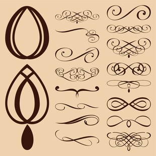 复古装饰性花纹设计元素