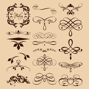 复古装饰性花纹设计元素