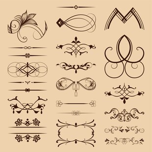 复古装饰性花纹设计元素