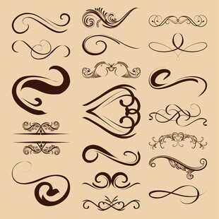 复古装饰性花纹设计元素