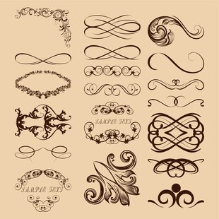 复古装饰性花纹设计元素