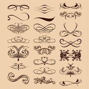 复古精美装饰花纹图案集