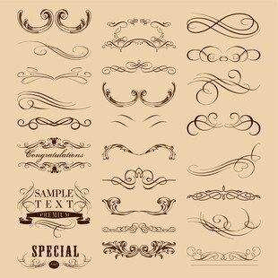 复古装饰性花纹设计元素