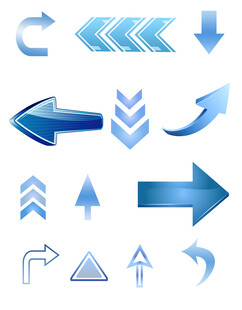 多样蓝色箭头图标元素大合集