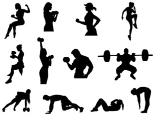 健身动作剪影