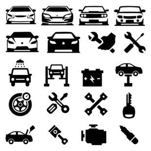 汽车维修与部件图标集